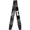 buckle-down tracolla per chitarra 34-60 BATMAN w/Bat Signals & Flying Bats Black/White