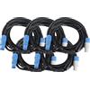Pronomic Stage PPD-5 Cavi Ibridi Powerplug/DMX Set da 5, Colore: nero