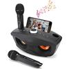 Bewinner Karaoke Wireless Altoparlante Bluetooth per la Casa con Due Microfoni Portatili per Feste e Eventi Casa Nero