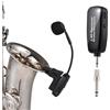 summina Microfono senza fili per Sax 2.4G Riduzione del Rumore Spettacoli Palcoscenico per Strumenti Musicali, Ricevitore e Trasmettitore Wireless per Sassofone/Tromba/Trombone/Clarinetto