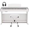 gear4music DP-10 X Pianoforte Digitale di Gear4music + Pacchetto Accessori, Bianco