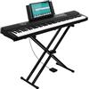 Bakaji Tastiera Musicale Pianola Elettronica 88 Tasti Semi Pesati Pianoforte Multifunzione con 140 Ritm 6 Strumenti Musicali Funzione Split Twinova Ingresso AUX USB + Pedale Leggio e Supporto