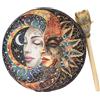 Generic Tamburo sciamano egiziano - tamburo spirituale lunare, cornice | 25,4 cm fatto a mano cerimoniale con bastone, mano rituale della dea della luna per guarigione del suono e meditazione | Spirit