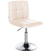 CLP Sedia Lounge Design Palma V2 In Similpelle Trapunta I Sedia Sgabello Girevole E Imbottita Colore:crema