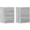 vidaXL Comodini Grigio Sonoma 2 pz 38x35x56 cm in Legno Multistrato
