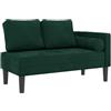 vidaXL Chaise Longue con Cuscini Verde Scuro in Velluto, divano letto, divano imbottito, seduta da soggiorno, dormeuse, seduta da salotto