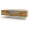 BIM Furniture TV Lowboard Aura - Tavolo per TV, 200 x 42 x 37 cm, sospeso o in piedi, moderno per TV, soggiorno con LED, rovere Artisan