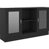 vidaXL Armadietto con Vetrina Nero 120x30,5x70 cm Legno Multistrato