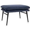 Mendler Poggiapiedi pouff HWC-L62 Lounge Elegante Tessuto - Blu