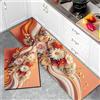 Hixingo Tappeto Cucina in Diatomite, Passatoia Cucina Antiscivolo, Fiore 3D Stampa Tappeti da Cucina, Tappeto Runner Cucina Tappeto da Bagno Tappetino per Doccia (50x120cm,Arancia)