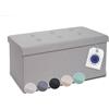 Blumtal panca contenitore + 2 scatole extra - panca camera da letto 76x38x38 cm - cassapanca contenitore da interno - panche contenitori - panchetta camera da letto - bauli contenitori - grigio chiaro