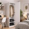 Linea Azzurra Armadio Camera da Letto con 1 Anta, 2 Ripiani e Asta Appendiabiti 180x45x60cm Armadio con Guardaroba per Camera da letto, Soggiorno, Ingresso Made in Italy