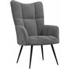 vidaXL Sedia Relax Grigio Scuro in Velluto