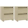 vidaXL Set di 2 tavolini da comodino, modello Sonoma, 30 x 30 x 40 cm, colore: Bianco