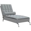 vidaXL Chaise Longue Massaggi Cuscino a Rullo Grigio Chiaro in Tessuto, divano letto, divano letto moderno, divano letto contemporaneo, dormeuse