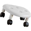 TYCIONG Sgabello basso a rotelle, sgabello basso con ruote in pelle PU basso sedia a rotelle sgabello sedia a rotelle, Home Office Garage Shop (bianco)