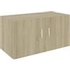 Homgoday Armadietto da parete, pensile per cucina, soggiorno e ufficio, mobili da interni in rovere Sonoma, 80 x 39 x 40 cm, in legno ingegnerizzato