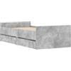 vidaXL Giroletto con Cassetti Grigio Cemento 75x190 cm Small Single