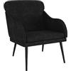 vidaXL Poltrona Nera 63x76x80 cm Velluto, poltrona relax, poltrona per camera da letto, arredamento camera da letto, poltrona da soggiorno, sofà