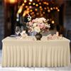FANSU Tovaglia in Spandex Rettangolare, Gonne Tovaglia Gonne per Tavolo Feste Tovaglie Antimacchia Elastico Elasticizzato per Compleanno Matrimonio Banchetto Nozze (6FT/183x76cm,Colore Champagne)