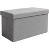 Ruhhy Cassapanca pieghevole, 60 x 30 x 30 cm, con coperchio in grigio, capienza 54 l, portata fino a 80 kg, cubo con imbottitura per soggiorno e camera da letto 25996