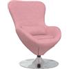vidaXL Poltrona uovo Rosa Velluto, Poltrona Moderna in Velluto, Sgabello Girevole Elegante, Comodo Sedile per il Soggiorno, Arredo Interno Chic
