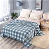 DOTBUY-SHOP Coperta Pile, Flanella Singolo Coperta, Stile Moderno e Calda Coperta Matrimoniale, Coperta Pile, Autunno Inverno Coperta Divano (150x200cm,Plaid Blu)