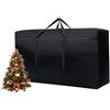 Treer Custodia Porta Albero di Natale 110cm, Sacca per Albero di Natale in Tessuto Oxford 600D, Borsa Porta Albero di Natale con Cerniera e Manici (Nero, 110x60x35cm)