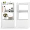 HOMASIS Libreria a 3 Ripiani con Cassetto, Scaffale in Legno Aperto, Armadietto da Terra per Documenti, Portaoggetti con Anti-Ribaltamento per Soggiorno, Ufficio, Cucina, 55 x 29 x 105 cm (Bianco)