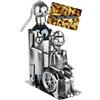 Brubaker Portabottiglia da Vino Badante con Sedia a Rotelle - Scultura in Metallo con Sedia a Rotelle - Regalo di Vino per Persone in Sedia a Rotelle, Infermieri e Assistenti Anziani con Carta Regalo