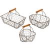 Nuvole di Stoffa Cestino decorativo in metallo anticato con manico Shabby Chic 3 varianti (1pz) C