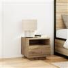 RMIHSJG Comodino con luci a LED Artisan rovere 40 x 39 x 37 cm in legno massello Comodino con cassetto e design moderno per camera da letto