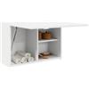 Homgoday - Armadietto da bagno a parete, per bagno, sospeso, armadio a muro, pensile, armadio per bagno, da montare a parete, mensola a muro, colore bianco, 60 x 25 x 40 cm, in materiale legnoso