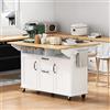 Huayz Carrello da cucina, a buffet, con piano di lavoro, pieghevole e ruote, armadietto da cucina, ciabatte, carrello da portata con ripiani regolabili, per cucina e sala da pranzo, 120 x 40 - 60 - 80