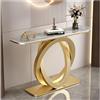 OVOGGPAN Consolle moderna tavolo stretto per ingresso, elegante tavolino da divano per corridoio e soggiorno, complemento d'arredo contemporaneo(Gold+Gray,80cm/31.5in)