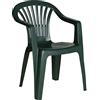 DOPLA FORNOR PENGO Poltrona Monoblocco Lyra in Polipropilene, Colore Verde, Polypropylene