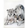 GYJDD Poster E Stampe della Famiglia dei Leoni Quadri Astratti di Animali da Parete Quadri Ad Acquerello Dipinti su Tela per Soggiorno Decorazioni per La Casa Murale 60x80 Cm Senza Cornice