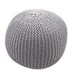 Mendler Pouf poggiapiedi HWC-E16 Tessuto a Maglia 40x50cm - Grigio