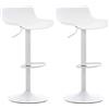 CLP Set di 2 sgabelli da Bar Aveiro con Seduta in plastica I Sgabello da banco Altezza Regolabile I Sgabello da banco con Base a Tromba, Colore:Bianco