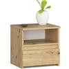 AKORD | Comodino Piccolo con un Cassetto e un Ripiano | Armadio Camera da Letto | Cassettiera Scrivania | Salvaspazio | 40x40x35 cm | 16mm Pannello laminato | Rovere Artigianale