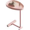 BURLOE Tavolo Laterale A Forma di C, Tavolo delle Uova Ovale Divano Tavolino Piccolo sotto Il Comodino per Soggiorno da Letto per Camera da Letto,Rosa