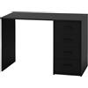 FRANKYSTAR Cassiopea - Scrivania con 4 Cassetti 110x56x73 cm per PC da Ufficio in Legno Nero