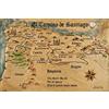 1art1 Cammino di Santiago di Compostela Poster XXL El Camino De Santiago Anno 1445, Jon Mellenthin Stampa Geante 120x80 cm