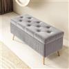 MJBDCVN Pouf contenitore rettangolare, cassapanca contenitore da interno/camera da letto panca, sgabello contenitore in legno, panca contenitore ingresso, pouf contenitore con piedini (Size:120cm,Color:K)