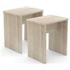 VCM Set di 2 sgabelli in Legno cubo poggiapiedi tavolino Esal Set di 2 sgabelli in Legno cubo poggiapiedi tavolino Esal Rovere di Sonoma