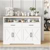 YNYHTER Credenza moderna da soggiorno 140 x 40 x 105 cm Sideboard Cabinet Kitchen Credenza ingresso mobile ausiliario da cucina con 4 ante 2 cassetti armadio a buffet con credenze di stoccaggio (bianco-A)
