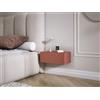 3E 3xE living.com Comodino sospeso con cassetto - frontale scanalato, listelli - colore: rosso mattone, 40 x 20 x 16 cm