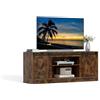 COSTWAY Mobile TV Soggiorno fino a 70'', Tavolino Porta TV con Porte Scorrevoli, Ripiani Regolabili, Consolle Media 150 cm per Soggiorno, Camera da Letto e Ingresso