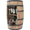 weeco Scaffale per vino in legno con alcool, Mobili da bar, Cassettiera rustica, Mobile per la casa, Mini bar, Botte in legno per liquori, Portabottiglie per vino, Portavino per 30-40 Bottiglie wengé