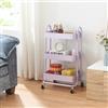 [en.casa] Carrello da Stoccaggio in Acciaio con 3 Contenitori Sovrapposti e Ruote Organizzatore Multiuso per Casa Ufficio Garage - Lilla